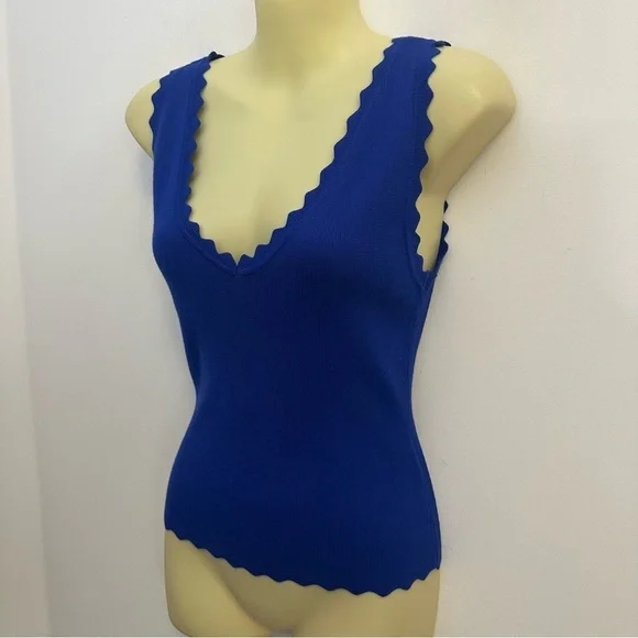 Workshop Republic Clothing Blue Fitted Sleeveless Tank Top - Picture 4 of 6